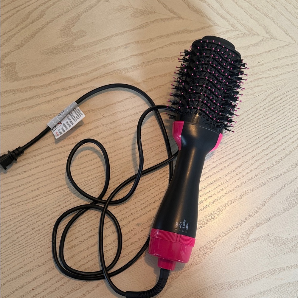 Pink and Black Hair Dryer Brush
